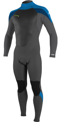 2025 O'Neill Youth Epic 5/4mm Back Zip Wetsuit 4219B - Black / Graphite / Baliblu / Deepsea